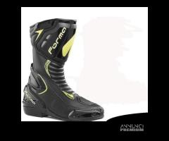 STIVALE PELLE MOTO RACING FORMA FRECCIA GIALLO