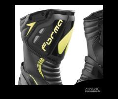 STIVALE PELLE MOTO RACING FORMA FRECCIA GIALLO