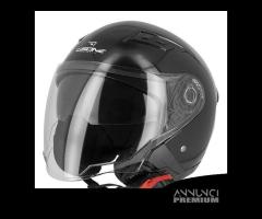 CASCO JET MOTO SCOOTER S-LINE NERO DOPPIA VISIERA