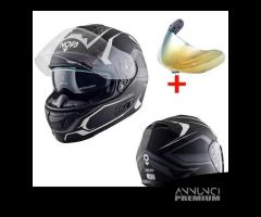 CASCO INTEGRALE NOS NS7F FIBRA VETRO + VISIERA ORO