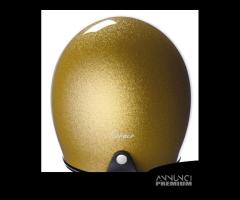 CASCO MOTO CAFE RACER RETRO STORMER ORO GLITTERATO - 3