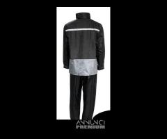 COMPLETO GIACCA PANTALONE ANTIPIOGGIA MOTO NERO - 2