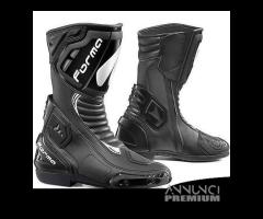 STIVALE PELLE MOTO RACING FORMA FRECCIA NERO