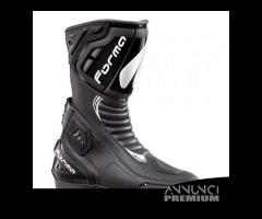 STIVALE PELLE MOTO RACING FORMA FRECCIA NERO