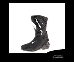 STIVALE PELLE MOTO RACING FORMA FRECCIA NERO