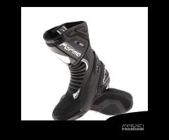 STIVALE PELLE MOTO RACING FORMA FRECCIA NERO