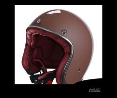 CASCO JET MOTO CAFE RACER STORMER CHAMPAGNE RETRO' - 2