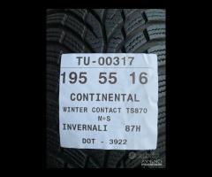 4 PNEUMATICI 195/55 R16 CONTINENTAL INVERNALI KM0 - 9