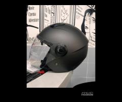 CASCO DIEFFE GRIGIO GRAFITE OPACO VISIERA LUNGA