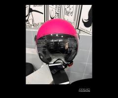 CASCO DIEFFE DEMIJET FUCSIA OPACO CON VISIERA