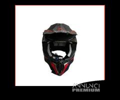 CASCO DIEFFE CROSS NERO E ROSSO