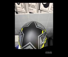 CASCO DIEFFE DOPPIA VISIERA NERO OPACO GIALLO FLUO