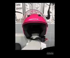 CASCO DIEFFE FUCSIA OPACO CON VISIERA LUNGA