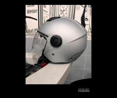 CASCO DIEFFE ARGENTO OPACO CON VISIERA LUNGA