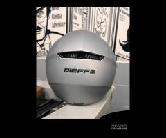 CASCO DIEFFE ARGENTO OPACO CON VISIERA LUNGA