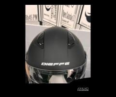 CASCO DIEFFE NERO OPACO CON VISIERA LUNGA