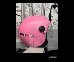 CASCO DIEFFE BABY VISIERA ELICOTTERO ROSA PERLATO