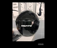 CASCO DIEFFE NERO LUCIDO CON VISIERA LUNGA