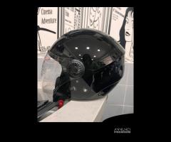 CASCO DIEFFE NERO LUCIDO CON VISIERA LUNGA