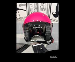 CASCO DIEFFE BABY VISIERA ELICOTTERO FUCSIA OPACO