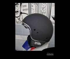 CASCO DIEFFE NERO OPACO CON VISIERINO A SCOMPARSA