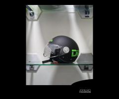 CASCO DEMIJET NERO CON SCRITTO DIEFFE VERDE