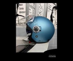 CASCO GARIBALDI DOPPIA VISIERA AZZURRO CROMATO