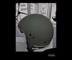 CASCO DIEFFE VERDE OPACO CON VISIERINO A SCOMPARSA