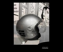 CASCO DEMIJET GRIGIO LUCIDO E SCRITTA DIEFFE NERA