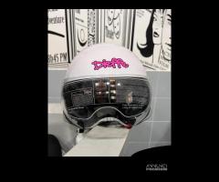 CASCO DEMIJET BIANCO CON SCRITTA DIEFFE FUCSIA