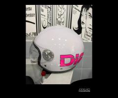 CASCO DEMIJET BIANCO CON SCRITTA DIEFFE FUCSIA