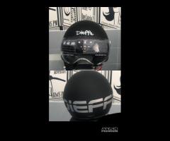 CASCO DEMIJET NERO CON SCRITTA DIEFFE GRIGIA