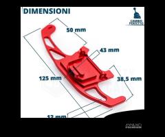 PALETTE Cambio Volante per VOLKSWAGEN Paddle Rosse - 7