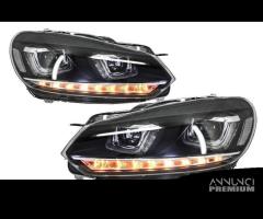 Coppia Fanali anteriori LED doppia U GOLF 6 08>12