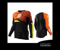 CORPETTO GILET MOTO CROSS + MAGLIA ARANCIO BAMBINO