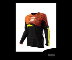 CORPETTO GILET MOTO CROSS + MAGLIA ARANCIO BAMBINO