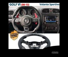 VOLANTE Sportivo per VW Golf 6 in Carbonio e Pelle - 1