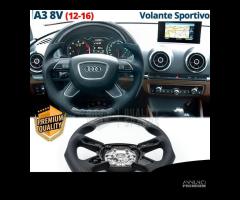 VOLANTE Sportivo Per Audi A3 8V Carbonio e Pelle - 1