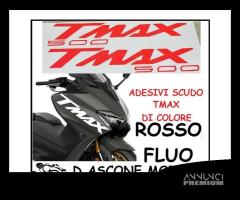 coppia adesivi scudo tmax 500 ROSSO FLUO - 1