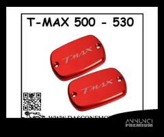 COPPIA COPERCHI FRENI TMAX 2004 2019 500 530 ROSSO - 1