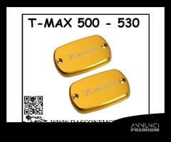 COPPIA COPERCHI FRENI TMAX 2004 2019 500 530 ORO - 1