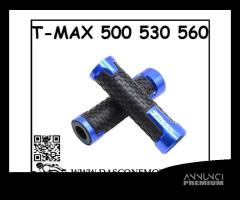 COPPIA MANOPOLE CON SCRITTA TMAX BLU