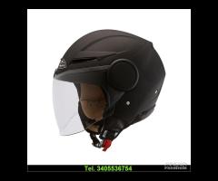 NUOVO CASCO SMK NERO DEMIJET