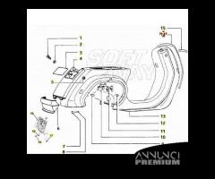 Bordo scudo plastica nero Vespa FL N PK XL HP RUSH