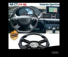 VOLANTE Sportivo Per Audi A6 C7 Carbonio e Pelle