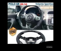 VOLANTE Sportivo per VW POLO 6R Carbonio e Pelle