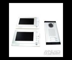 Videocitofono 2 monitor kit bifamiliare telecamera