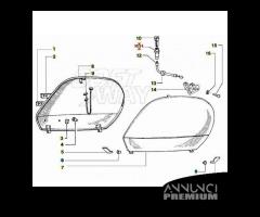 Pomello cavo cofano con supporto Vespa PK 234421 2