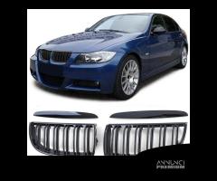 Coppia griglie nero BMW SERIE 3 E90 E91 2005 2008 - 1