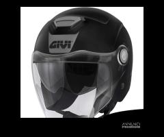 CASCO JET MOTO GIVI 12.5 NERO VISIERA PARASOLE